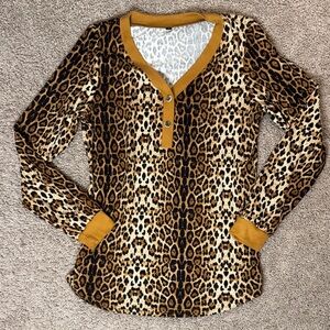 Leopard Print Long Sleeve Top